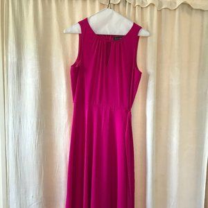 Jessica Howard Chiffon Magenta Sleeveless Dress, Asymmetrical hem, Size 6P